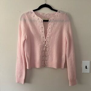 Sezane Ysaline Pink Cardigan Size XS